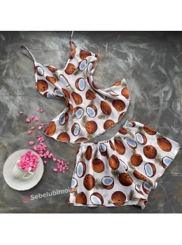 Шелковая пижама с атласным напылением 